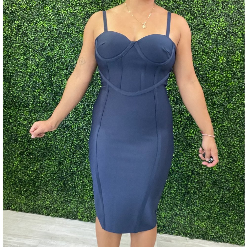 Navy Blue Bodycon Bandage dress